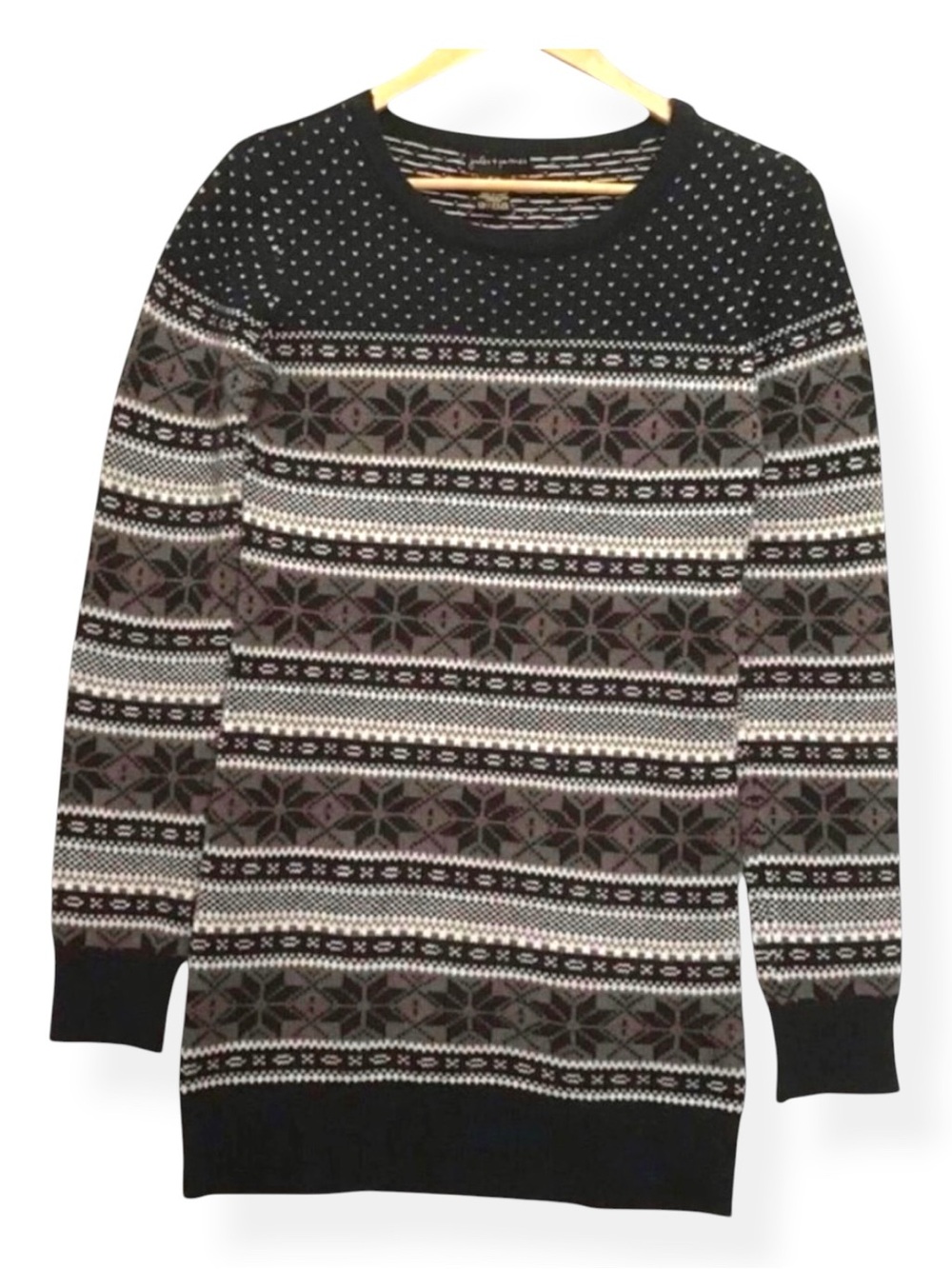 JULES & James wool blend fair isle chunky dress tunic sweater small